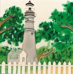 Key West Florida Lighthouse Decorative Wall Art Tile Ceramic Trivet 8x8