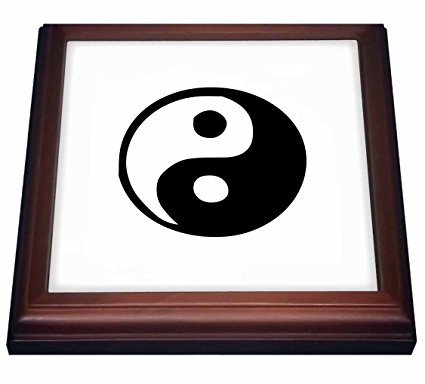 3dRose trv_32854_1 Ying Yang Trivet with Ceramic Tile, 8 by 8