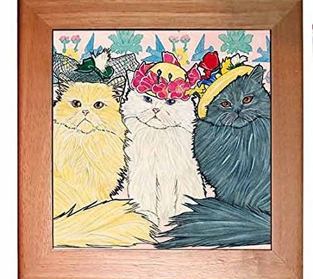 Persian Cat Trivet Hot Plate Wall Decor 8 x 8 Inch Review