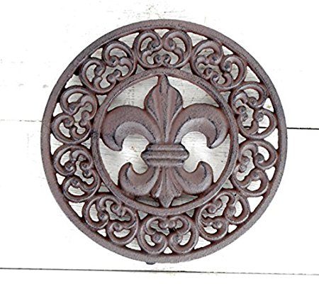 Cast Iron Fleur De Lis Trivet , Rustic Brown Review