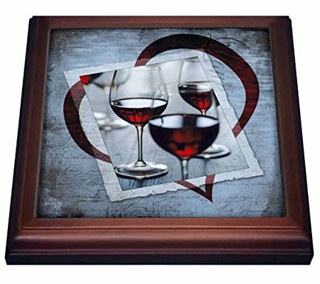 3dRose trv_99543_1 Wine Heart Trivet with Ceramic Tile, 8 by 8″, Brown Review