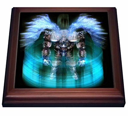 3dRose trv_54371_1 Robot Angel Trivet with Ceramic Tile, 8 by 8