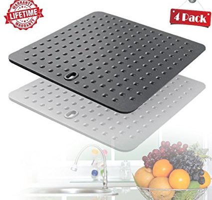 IC ICLOVER 4PCS Black food Grade Silicone Dot Trivet, Hot Pads Trivet Mats –Non-toxic Silicone Mat Dots Pot Stand Bakeware Review