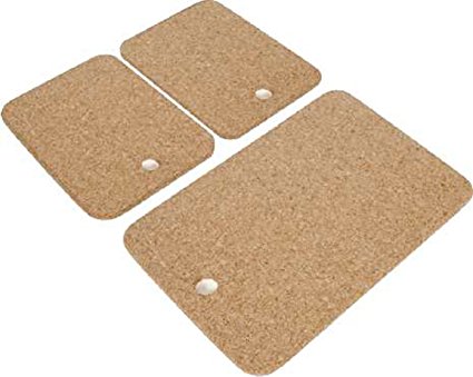 Cork Nature 490400 Korko Rectangular Hot Pot Trivet, Set of 3