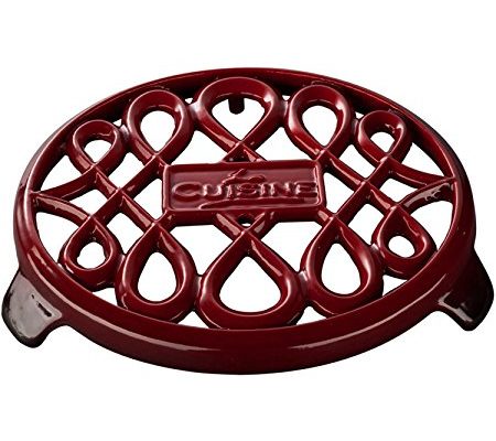 La Cuisine 7 In Enameled Cast Iron Round Trivet, Red Review