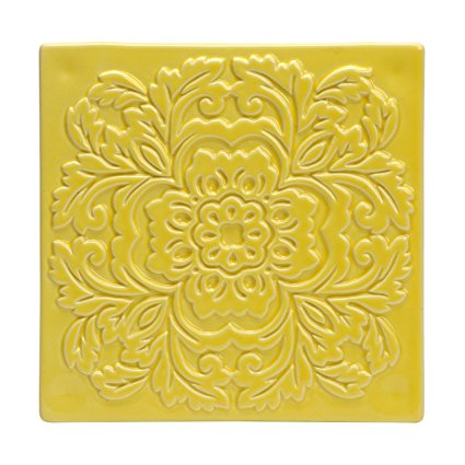 C.R. Gibson QT-14117 Vanderbilt Ceramic Trivet, Yellow