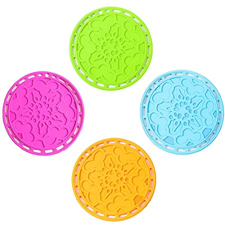 Nattork Multi-use Trivet Mat Non slip Heat Resistant Hot Pads Set of 4 (round)