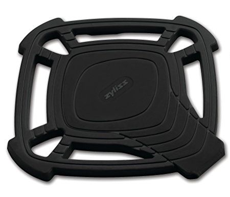 Zyliss Silicone Trivet Hot Pad with Built in Spoon Rest, Large, Black