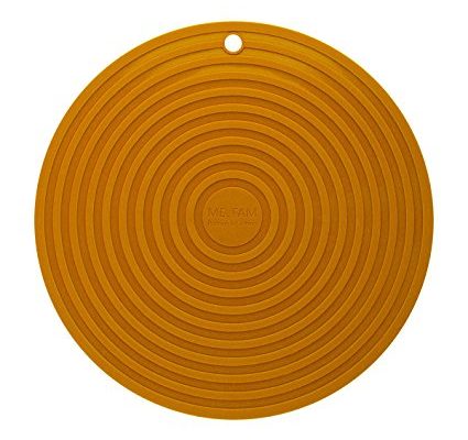 ME.FAM Dia 11″,round Waves Design Silicone Trivet,trivet,pot Holder,placemat,jar Opener,spoon Rest and Garlic Peeler (1 Pc)flexible,durable,dishwasher Safe,heat Resistant Hot Pads (Orange*1pc) Review