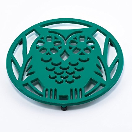 Old Dutch Wise Owl Trivet, Emerald Green