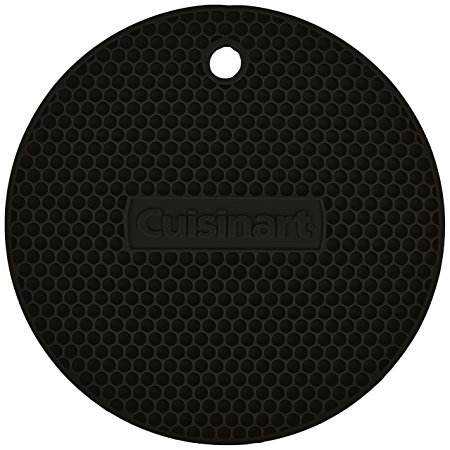 Cuisinart Multipurpose Silicone Kitchen Tool, Trivet/Pot Holder, Spoon Rest, Jar Opener, Coaster, Round Heat Resistant Pad, Black