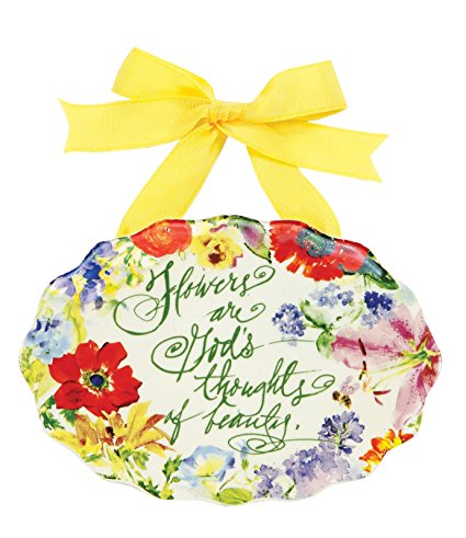 CR Gibson Abundant Blooms 7 by 5-Inch Ceramic Trivet