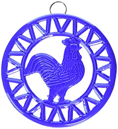 Old Dutch 2-Tone Dazzling Blue Rooster Trivet