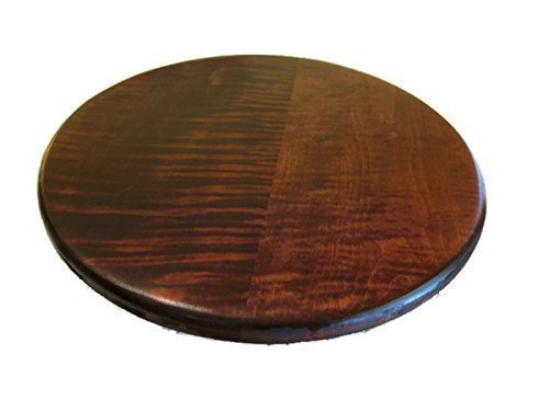 Tiger Maple Wood Lazy Susan Turntable with Cherry Stain 14