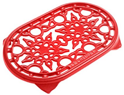 Le Creuset 10-1/2-Inch Deluxe Oval Trivet, Cherry Red