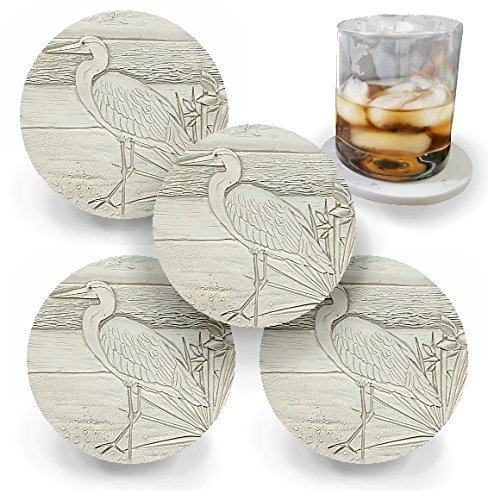 Drink Coasters by McCarter Coasters, Egret, Absorbent, Light Beige 4.25 inch (4pc)