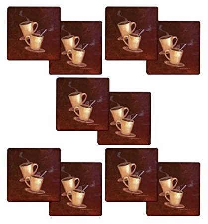 Set of 10 Hallmark Coffee Design from Range Kleen, 7 x 7 inch Trivets