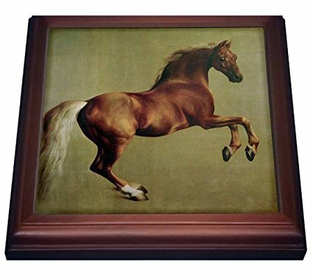 3dRose trv_179146_1 Whistle Jacket Vintage Horse by Stubbs Trivet with Ceramic Tile, 8 by 8″, Brown Review