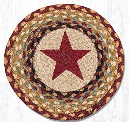 10″X10″ Burgundy/Tan/Cream Star Round Trivet, Set of 2 Review