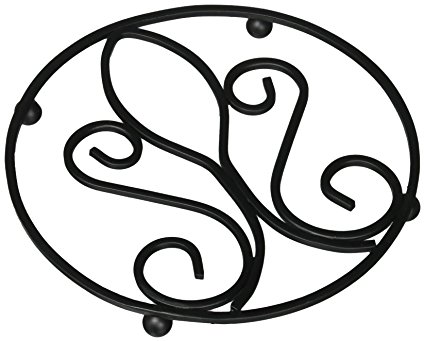 Hosley Wrought Iron Trivet-Victorian Pattern. 7.2″ Diameter/Assorted Pattern. Raised base protects your counters, tables from watermarks and scratches. Ideal for house warming, weddings. O4 Review