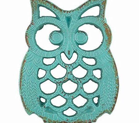 Blue Owl Iron Trivet Aqua Marine Teal Blue Kitchenware The Crabby Nook Review