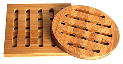 ESK Collection Bamboo Trivets, Set of 2