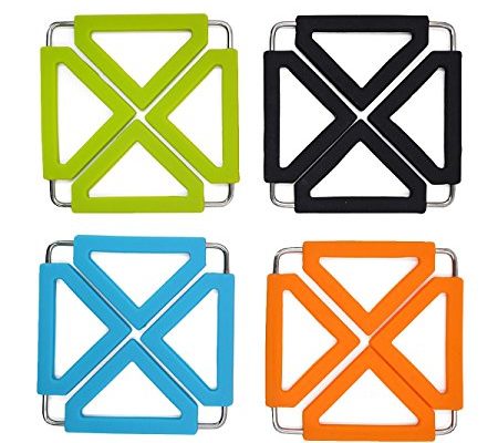 Good Bag Multipurpose Silicone Pot Holders Stainless Steel Kitchen Table Mats Pot Holders Trivet Hot Pads Mat Placemats -Set of 4 Review