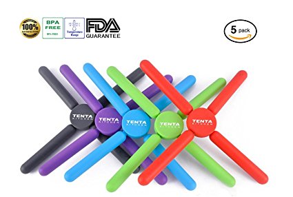 Tenta Kitchen Foldable Silicone Trivets－expandable/collapsible(pack of 5)