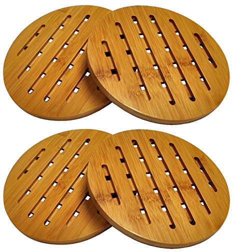 HealthPro Organic Moso Bamboo Collection Heavy Duty Trivet Set (4)