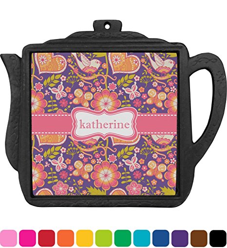 Birds & Hearts Teapot Trivet (Personalized)