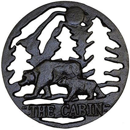 Rustic Cast Iron Bears Cabin Kitchen Trivet