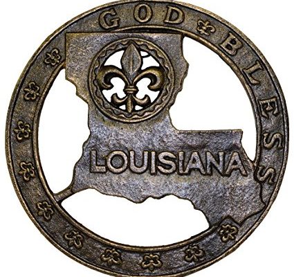 Cast Iron God Bless louisiana map and Fleur de lis Trivet Review