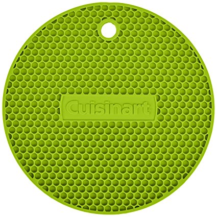 Cuisinart Multipurpose Silicone Kitchen Tool, Trivet/Pot Holder, Spoon Rest, Jar Opener, Coaster, Round Heat Resistant Pad, Lime Green