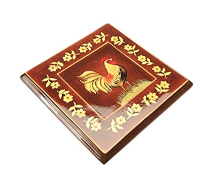 Blonder Rooster Floral Trivet