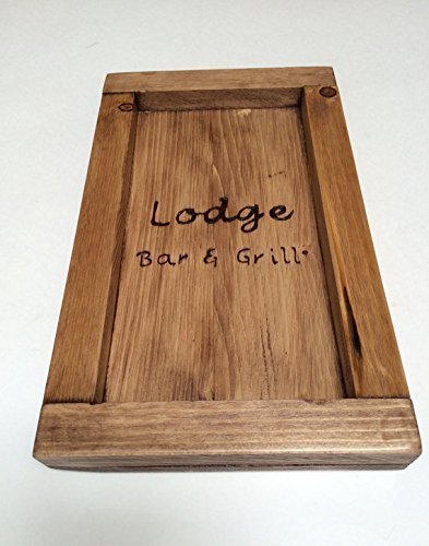 Restaurant guest check tray, Personalized wood guest check presenter, small rustic tray