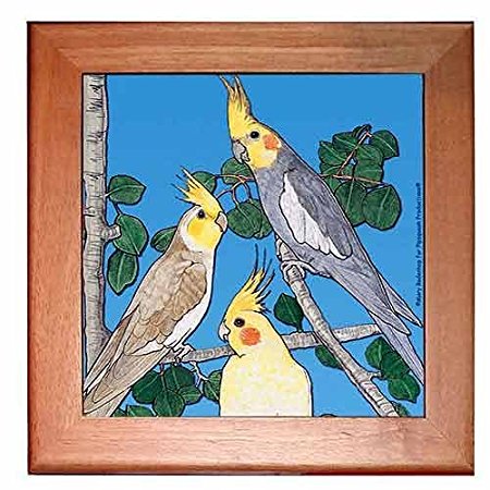 Cockatiel Trivet Hot Plate Wall Decor 8 x 8 Inch