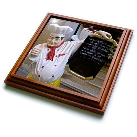 Danita Delimont - Rome - Restaurant statue of chef in Rome Italy - EU16 BBA0201 - Bill Bachmann - 8x8 Trivet with 6x6 ceramic tile (trv_82058_1)