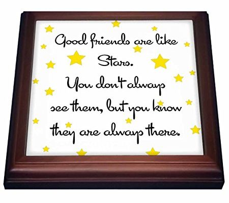 3dRose trv_193474_1 Good Friends Are Like Stars Trivet with Ceramic Tile, 8 by 8″, Brown Review