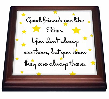 3dRose trv_193474_1 Good Friends Are Like Stars Trivet with Ceramic Tile, 8 by 8