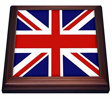 3dRose trv_62560_1 Union Jack Old British Naval Flag Trivet with Ceramic Tile, 8 by 8″, Brown Review