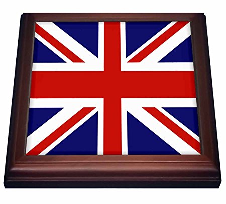 3dRose trv_62560_1 Union Jack Old British Naval Flag Trivet with Ceramic Tile, 8 by 8