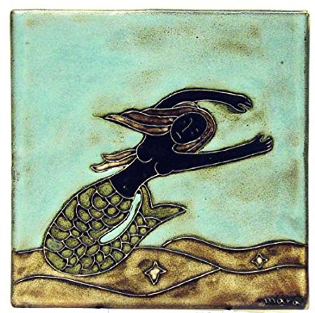 Mara Ceramic Stoneware 8 Inch Mermaids Trivet (Tile)