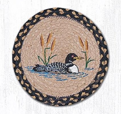 10″X10″ Black/Blue/Tan Loon Cattail Round Trivet, Set of 2 Review