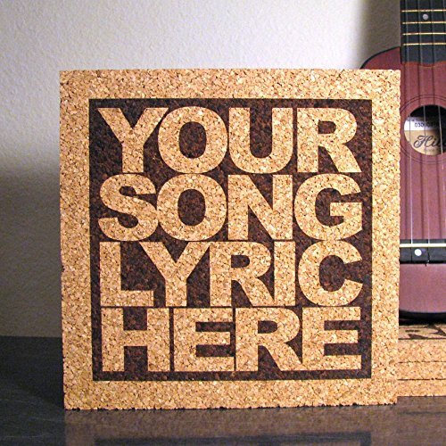 Personalized Cork Lyric Trivet - Custom Text - Wall Hanging Kitchen Art / Hot Pad