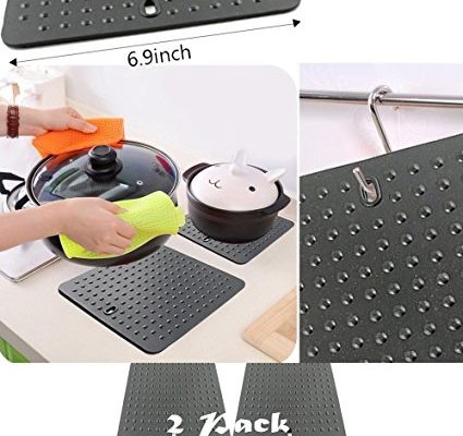 ☞ 2 PCS Quality Silicone Dot Trivet Cooling Mat. Pads for Hot Dishes, Hot Pot and Any Other Hot Stuff – Non Toxic Food Grade Silicone Bake Ware Color: Black by DidaDi Review