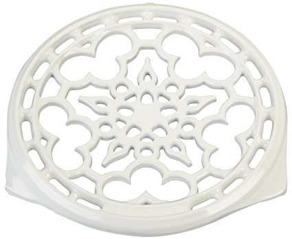 Le Creuset Enameled Cast-Iron 9-Inch Deluxe Round Trivet, White