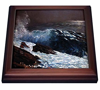 3dRose trv_196338_1 Print of Vintage Winslow Homer Painting Sunlight on The Coast Trivet with Ceramic Tile, 8 by 8