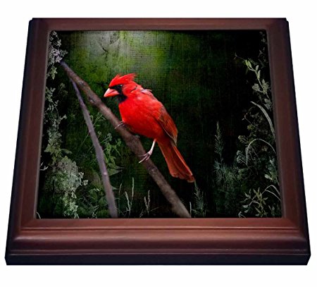 3dRose trv_48670_1 Wild Brid-Cardinal Bird in Spring-Art Home Decor Trivet with Ceramic Tile, 8 by 8