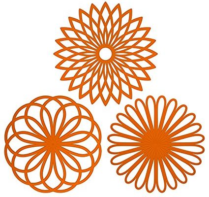 Me.fam™ Creative Trivet,silicone Trivet,placemat,pot Holder,jar Opener,spoon Rest and Garlic Peeler,(set of 3 Pack)non Slip,flexible,durable,dishwasher Safe,heat Resistant Hot Pads (Orange) Review