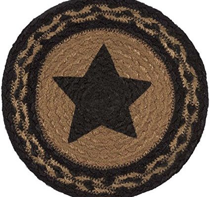 VHC Brands Classic Country Primitive Tabletop & Kitchen – Farmhouse Jute Black Stencil Star Trivet Review